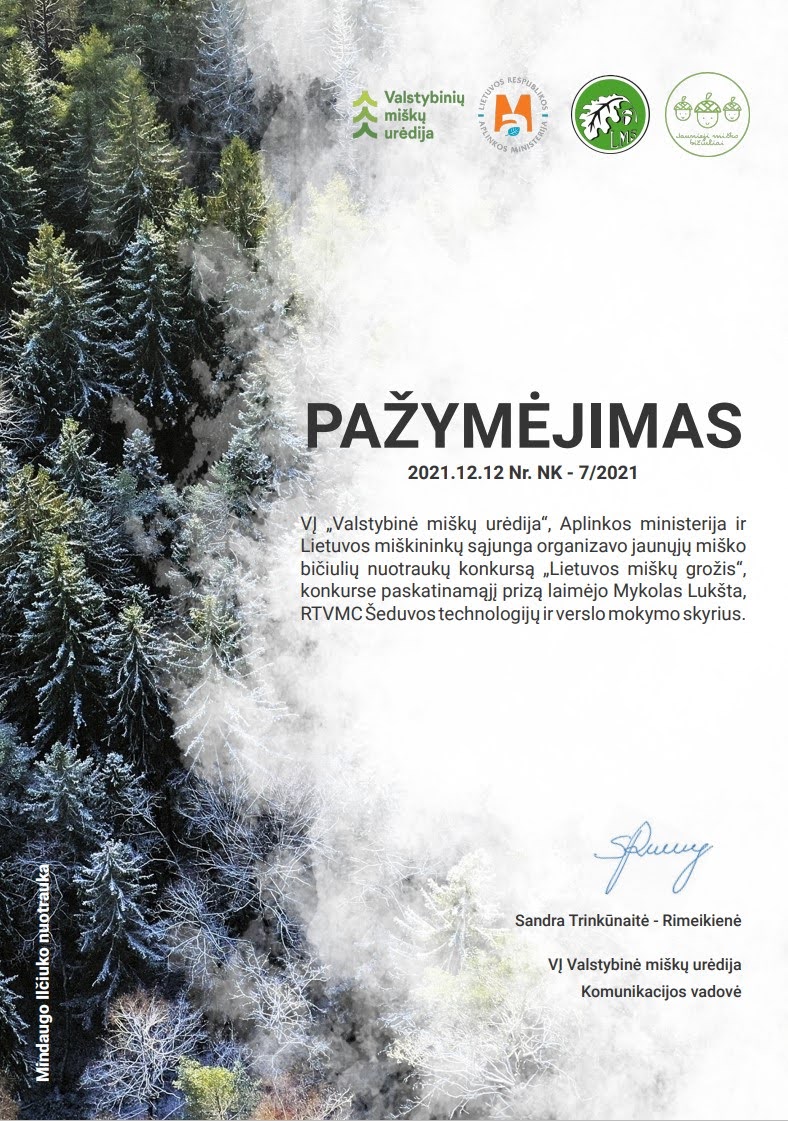 Trumpametražių filmų apie miškus ir jaunųjų miško bičiulių nuotraukų „Lietuvos miškų grožis“ konkursai